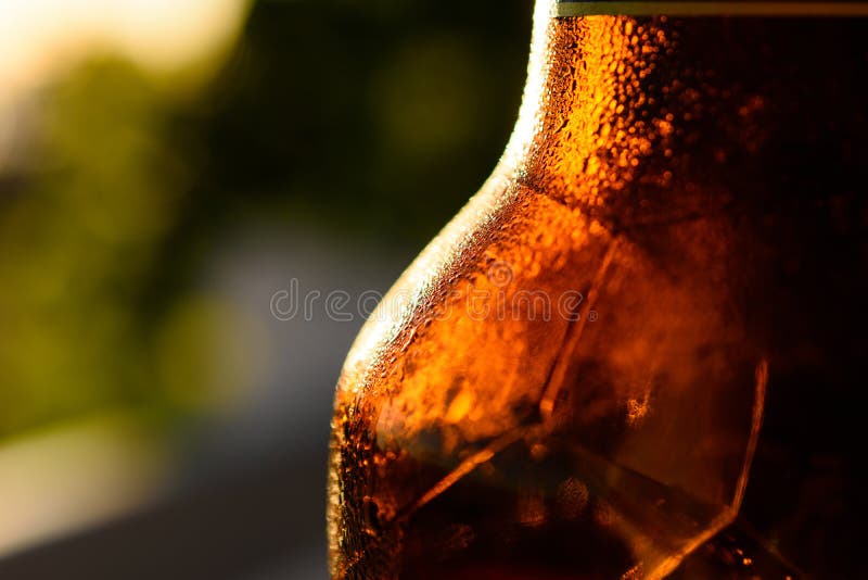 Odświeżający Brown Zimną Piwną butelkę Zakrywającą Z kondensacją fotografia royalty free Odświeżający Brown Zimną Piwną butelkę Zakrywającą Z kondensacją fotografia royalty free