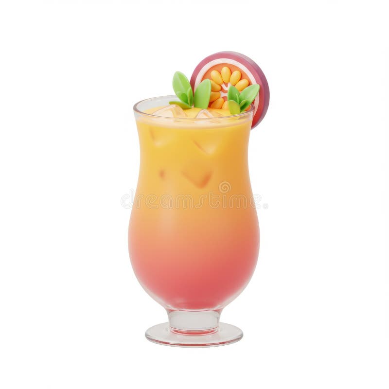 Odświeżający Koktajl Warstwowy Pomarańczowy I Różowy Z Lakierą Passionfruit royalty ilustracja