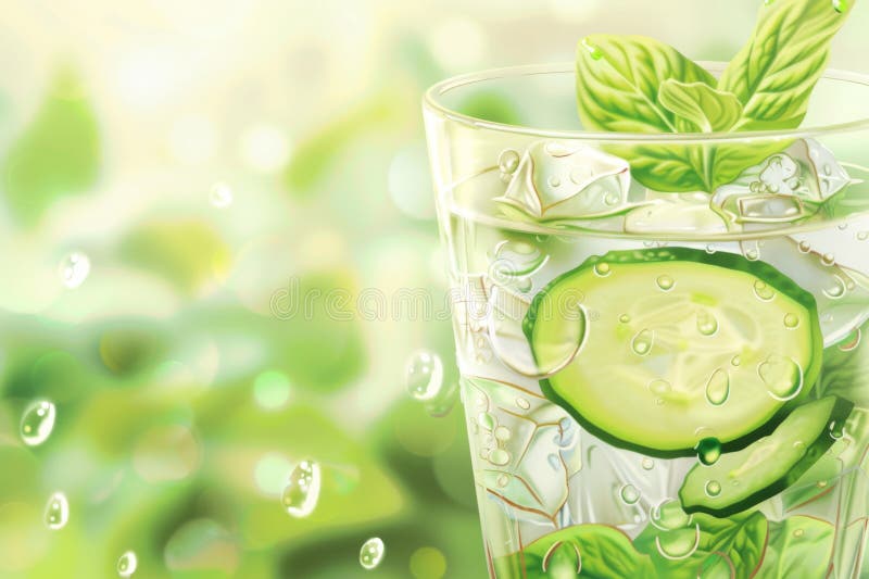 Odświeżanie wody ogórkowej w Spa ilustracji
