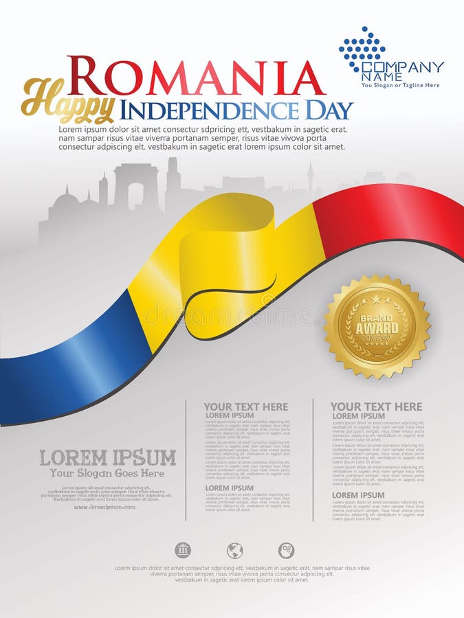 Odświętności Rumunia dzień niepodległości Abstrakcjonistyczna falowanie flaga na tło szablonie ilustracji Odświętności Rumunia dzień niepodległości Abstrakcjonistyczna falowanie flaga na tło szablonie ilustracji