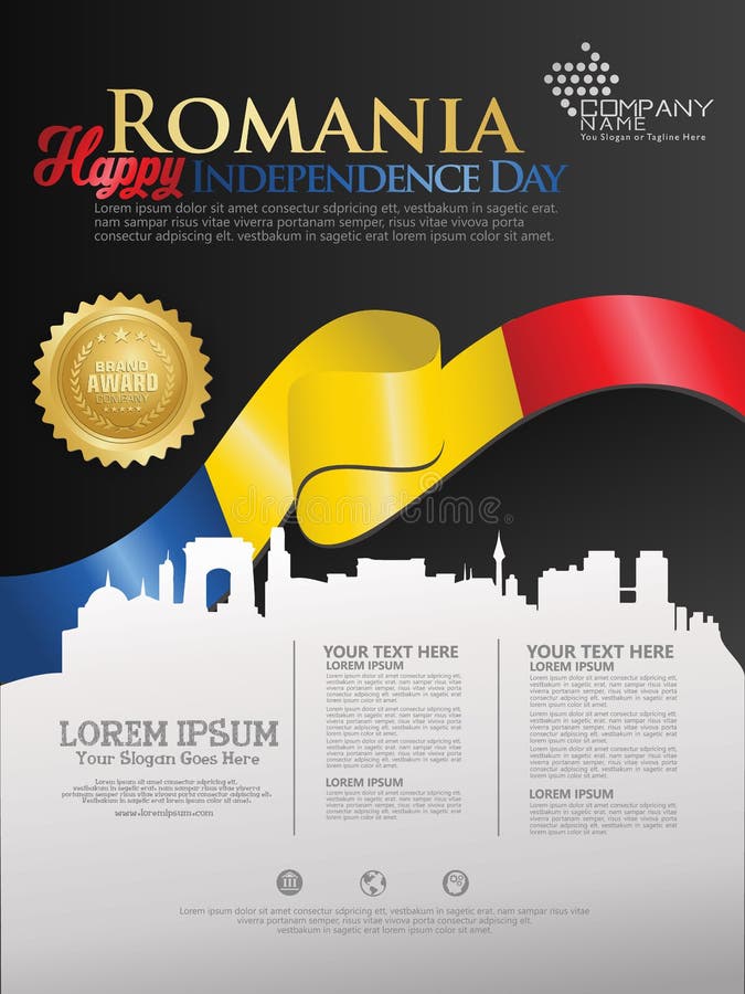 Odświętności Rumunia dzień niepodległości Abstrakcjonistyczna falowanie flaga na tło szablonie ilustracji Odświętności Rumunia dzień niepodległości Abstrakcjonistyczna falowanie flaga na tło szablonie ilustracji
