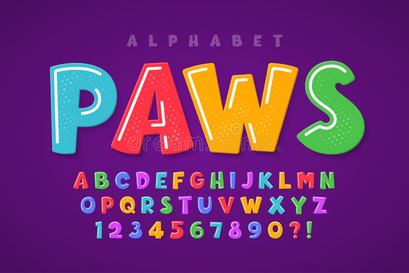 Trendy comical original alphabet design, colorful, typeface. Vector illustration, decorative typeset. Trendy comical original alphabet design, colorful, typeface. Vector illustration, decorative typeset.