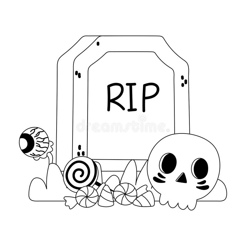 RIP Tombstone Halloween Doodle Illustration 11812355 PNG