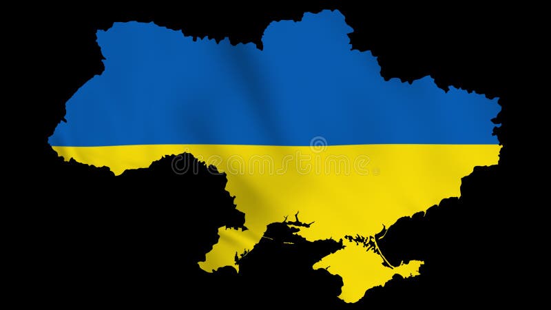 Oekraïne waving flag map met alpha channel en naadloze loop