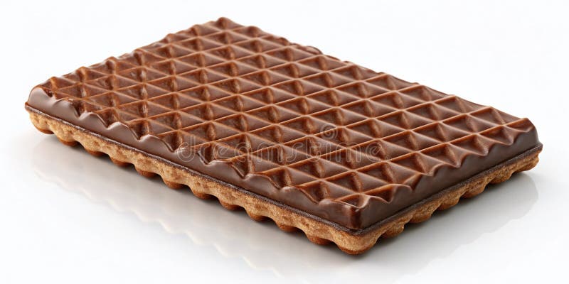 Oemotståndlig 3D-rendering av en krispig chokladöverdragen våffla - Ett uppifrån-perspektiv för dessertälskare vektor illustrationer