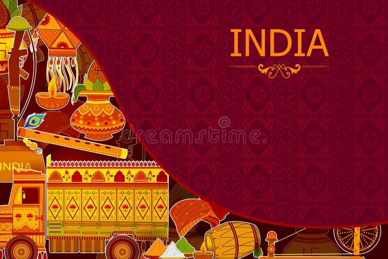 Oerhörd Indien bakgrund som visar indisk färgrik kultur och religion
