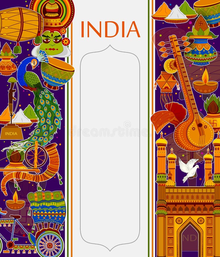 Oerhörd Indien bakgrund som visar indisk färgrik kultur och religion