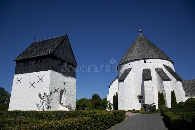 oesterlars Дании церков bornholm круглые стоковые изображения oesterlars Дании церков bornholm круглые стоковые изображения