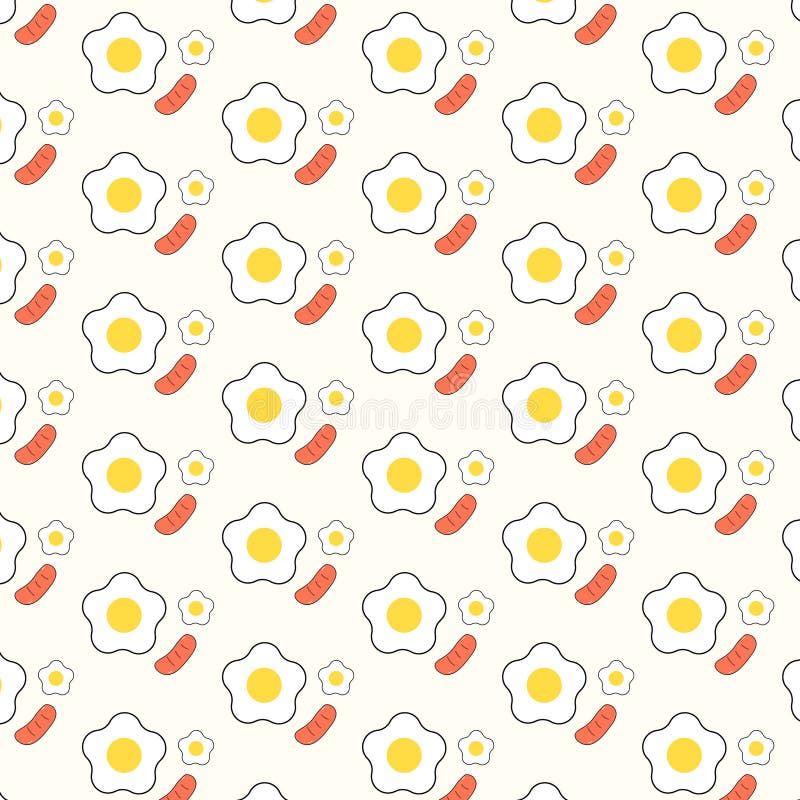The Fried Eggs and Sausage Pattern is a playful and appetizing design that evokes the comforting essence of a hearty breakfast. In this pattern, the main elements are fried eggs and sausages arranged in a repeating motif across the surface. The Fried Eggs and Sausage Pattern is a playful and appetizing design that evokes the comforting essence of a hearty breakfast. In this pattern, the main elements are fried eggs and sausages arranged in a repeating motif across the surface.