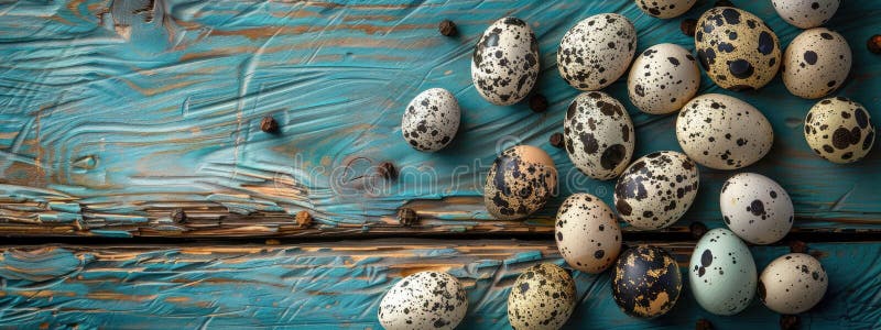 quail eggs on a wooden background. Selective focus. AI generated. quail eggs on a wooden background. Selective focus. AI generated