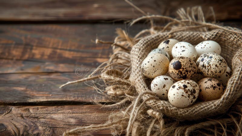 quail eggs on a wooden background. Selective focus. AI generated. quail eggs on a wooden background. Selective focus. AI generated