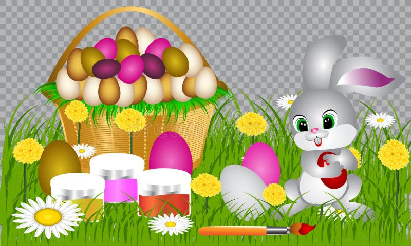 Oeufs de p?ques sur l'herbe verte illustration stock Oeufs de p?ques sur l'herbe verte illustration stock