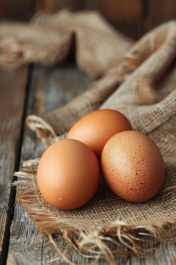 chicken eggs on a wooden background. Selective focus. AI generated. chicken eggs on a wooden background. Selective focus. AI generated