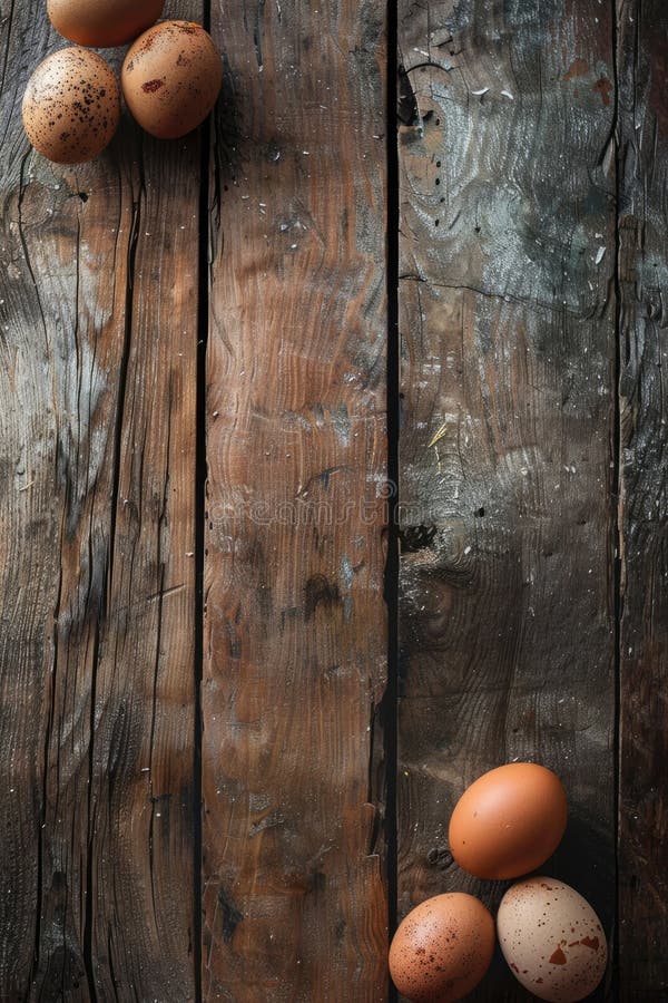 chicken eggs on a wooden background. Selective focus. AI generated. chicken eggs on a wooden background. Selective focus. AI generated