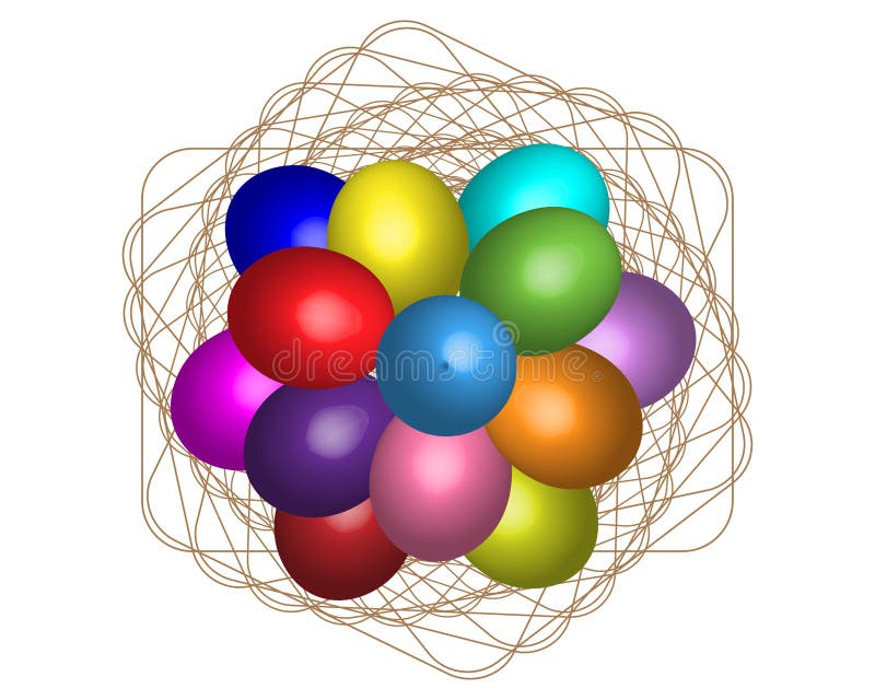 Oeufs de pâques colorés sur des serviettes illustration de vecteur Oeufs de pâques colorés sur des serviettes illustration de vecteur