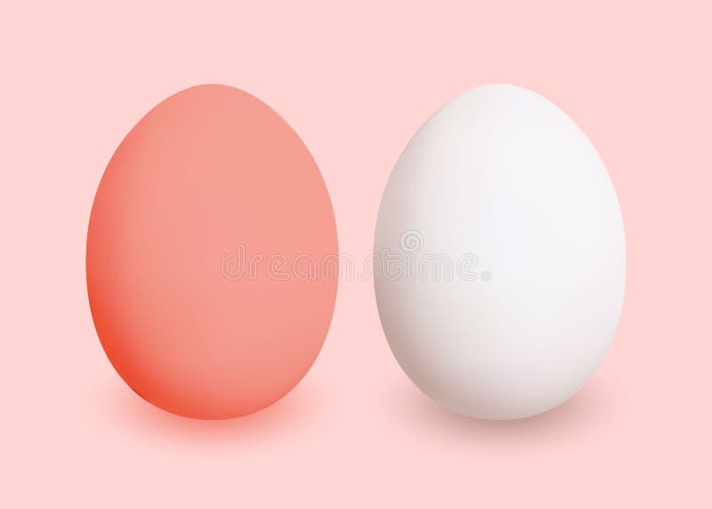 Oeufs de pâques de corail et blancs faits dans le style réaliste et la palette à la mode de l'année 2019 illustration stock