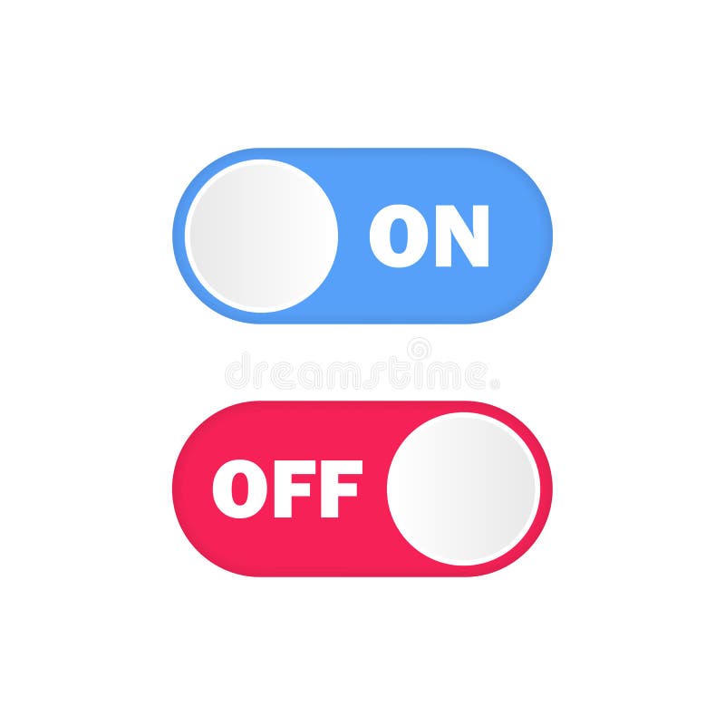 On and Off Button. Toggle Switch. Vector EPS 10 Stock Vector