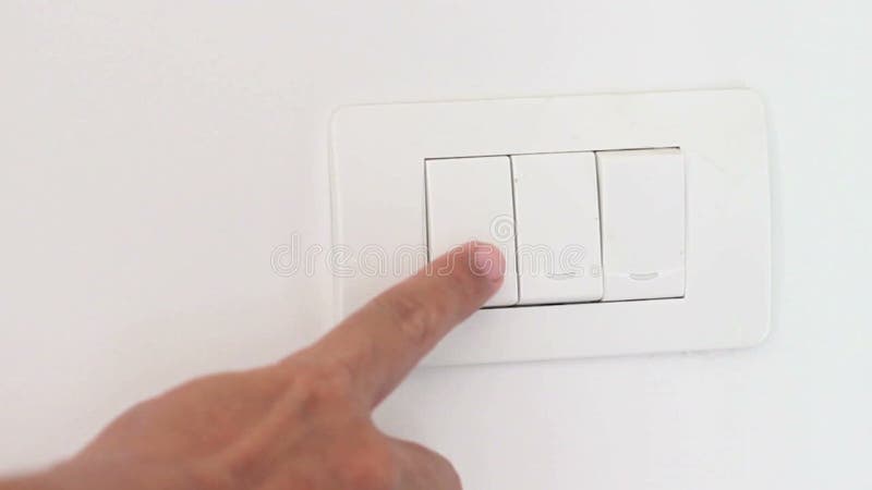 On and Off Power Switch With Human Finger. stock footage