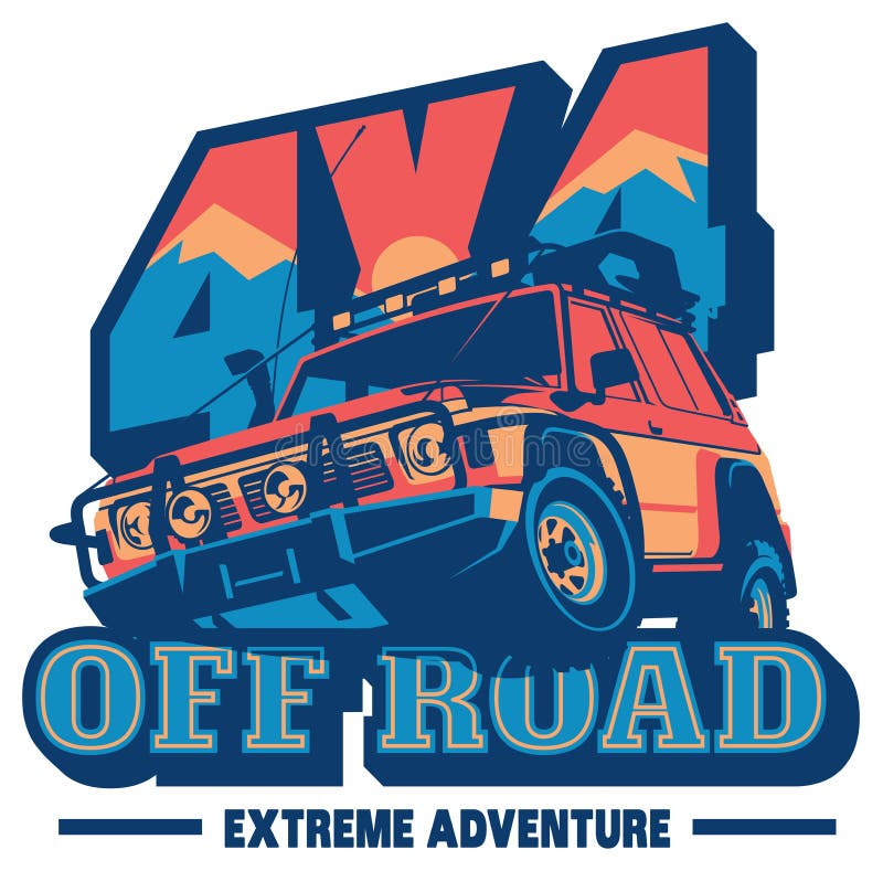 Off-road car logo, safari suv, expedition offroader.