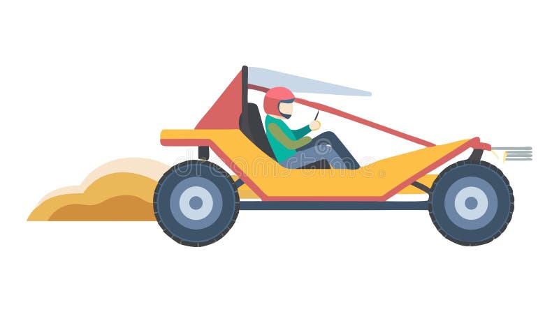Off-Road Dune Buggy in Desert, Adventure Vehicle, Vector Design ...