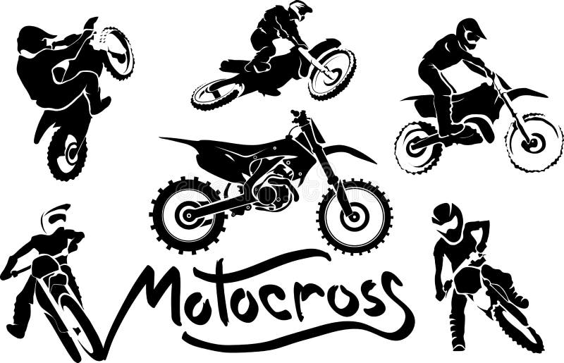 Off road Motorcycle, set stock illustration. Illustration of cycle