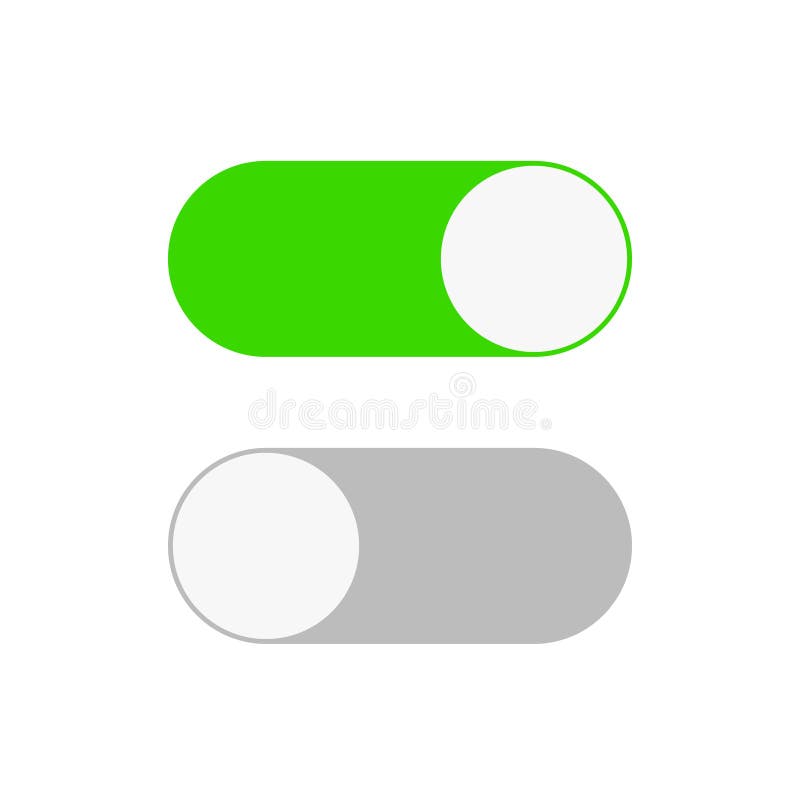 On and Off Switch Toggle. Simple Flat Icon Design, Stock Vector Stock