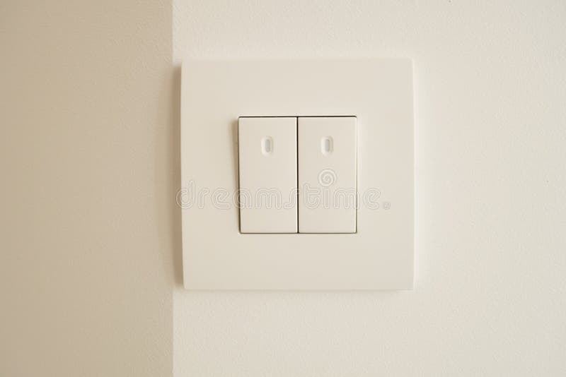 The on-off Switch of White Color with LED Illumination Combined with ...