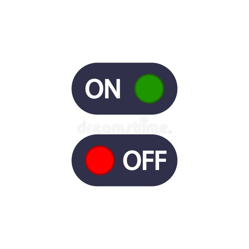 On Off Toggle Switch Buttons Icon On Isolated White Background. Eps 10  Vector Stock Vector - Illustration Of Flat, Button: 183187510