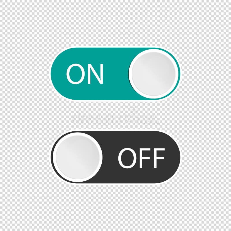 On Off Toggle Switch Buttons Vector Illustration Isolated On