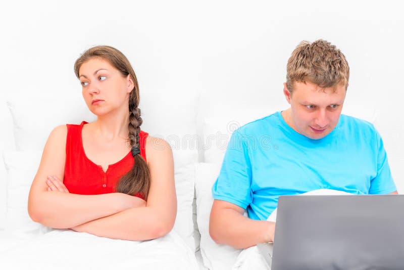 Offended Wife Her Husband Playing Computer Games Stock Photos Free