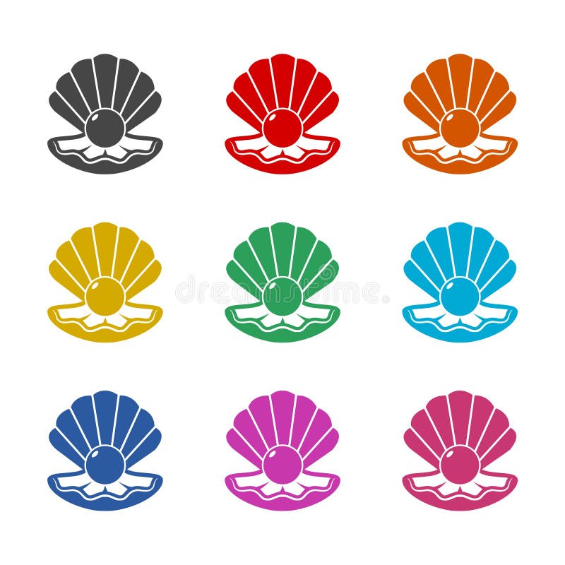Offenes Oberteil mit einer Perlenikone oder einem Logo, Farbsatz vektor abbildung Offenes Oberteil mit einer Perlenikone oder einem Logo, Farbsatz vektor abbildung