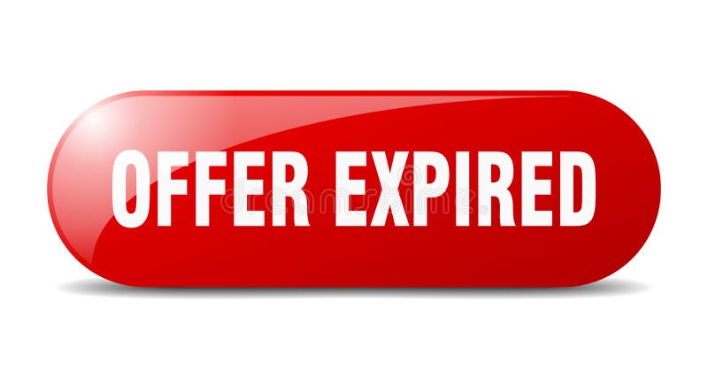 Offer expired button. offer expired sign. key. push button. royalty free illustration