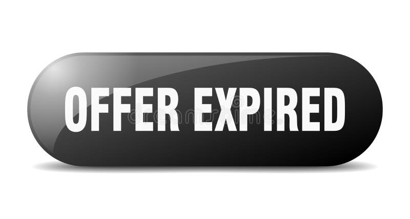 Offer expired button. offer expired sign. key. push button. stock illustration