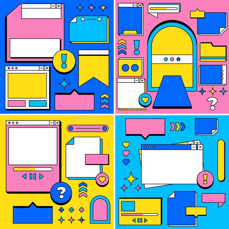 Fullcolor style pop art template instagram stock illustration