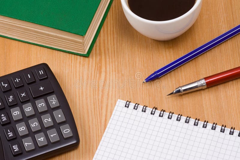 Office accessories on table