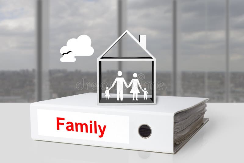 Office binder family holding hands in house royalty free illustration Office binder family holding hands in house royalty free illustration
