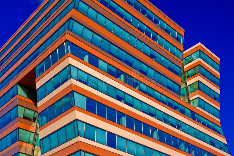 Office building on a background of a blue sky