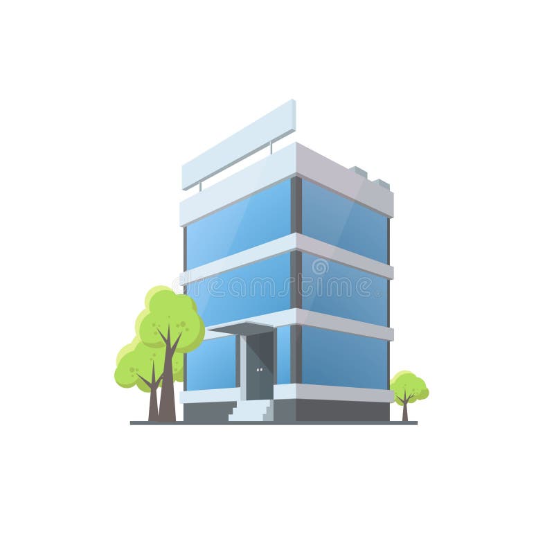 Office Building in Cartoon Style Stock Vector - Illustration of metropolis,  board: 129725072