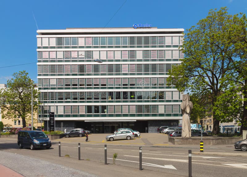 Office Building in the City of Zurich Bearing a Sign of the Basler  Versicherungen Company Editorial Stock Image - Image of zurich, exterior:  150234704