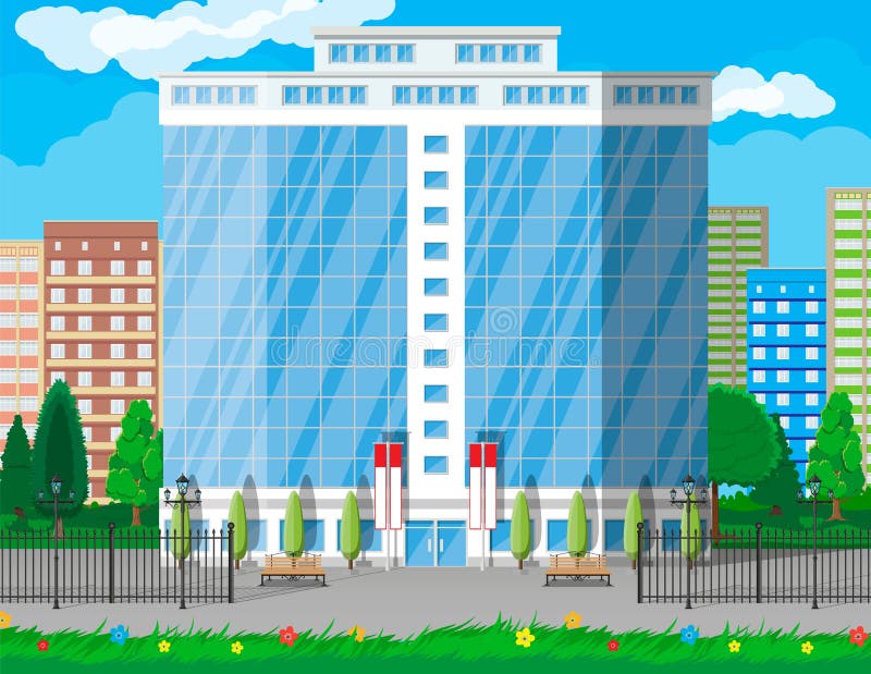 Office Building Exterior. Commercial Building Stock Vector ...