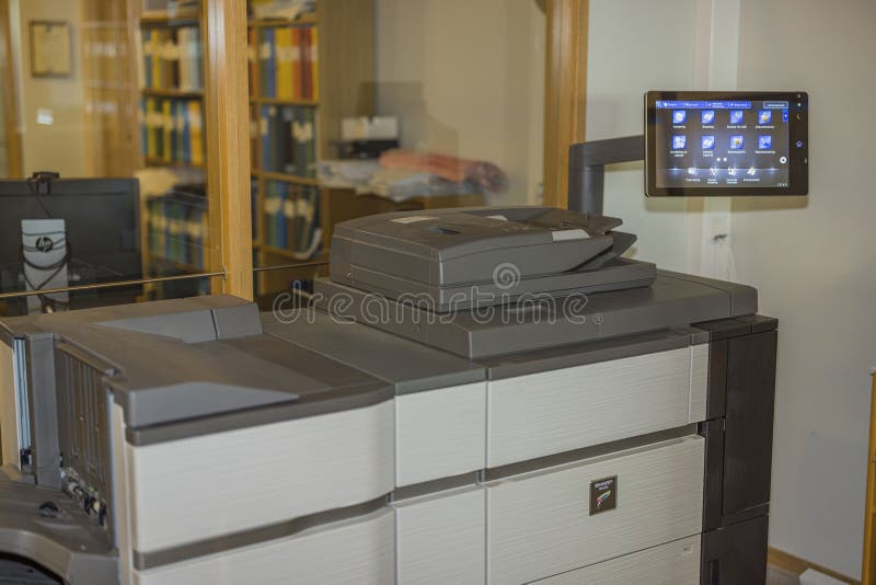 Office Building Interior with SHARP Color Laser Multifunction Printer