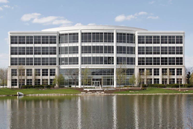 Office building with lake