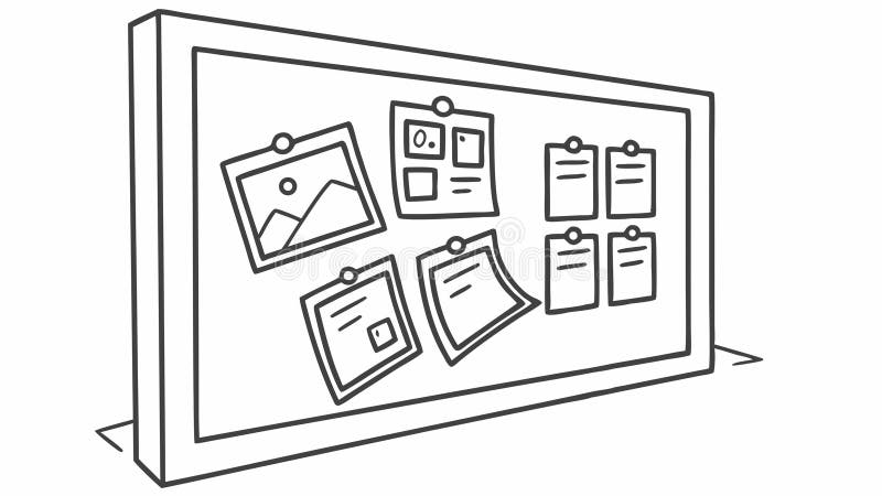 Office Bulletin Board Vector Illustration Organisation & Ideen Vektordesign Generative AI vektor abbildung