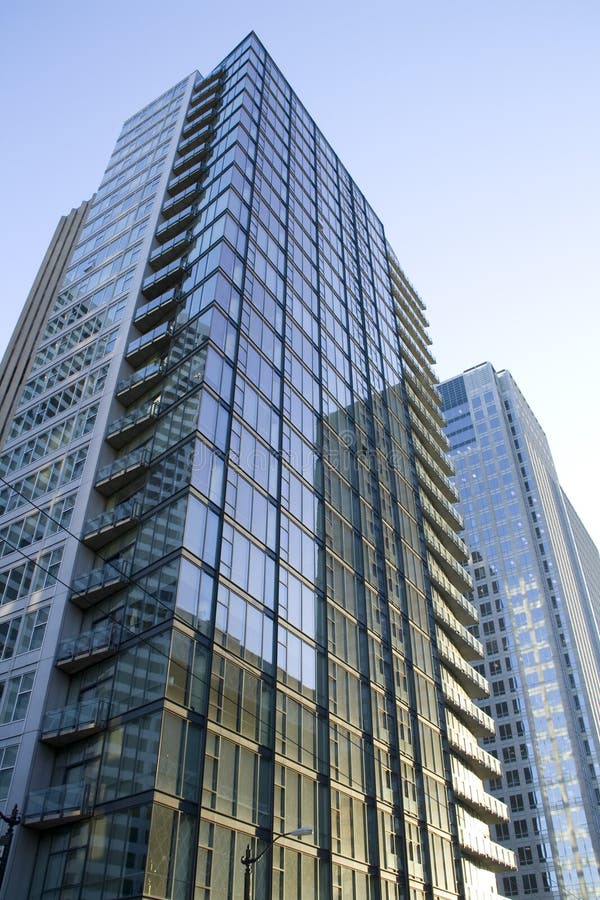 Office business buildings blue sky