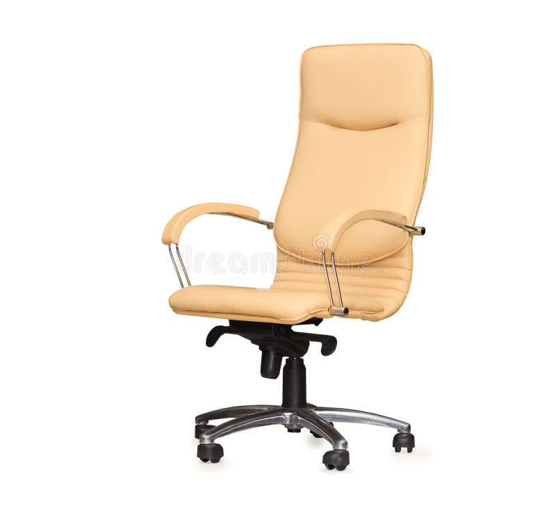 The Office Chair from Beige Leather Stock Photo Image of design