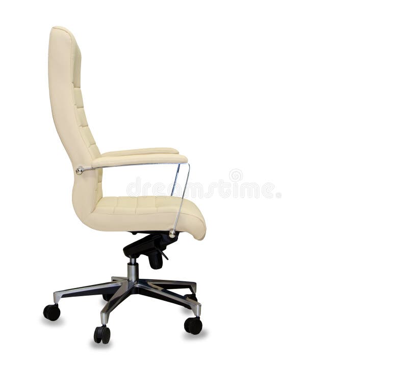 Office Chair from Beige Leather. Isolated Stock Image Image of luxury