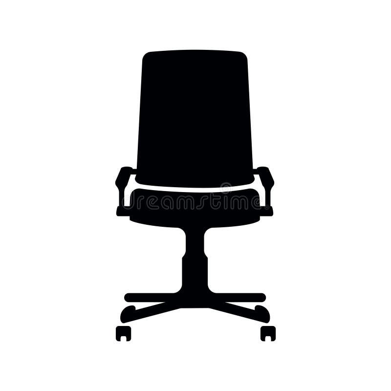 Office chair icon black vector silhouette isolated