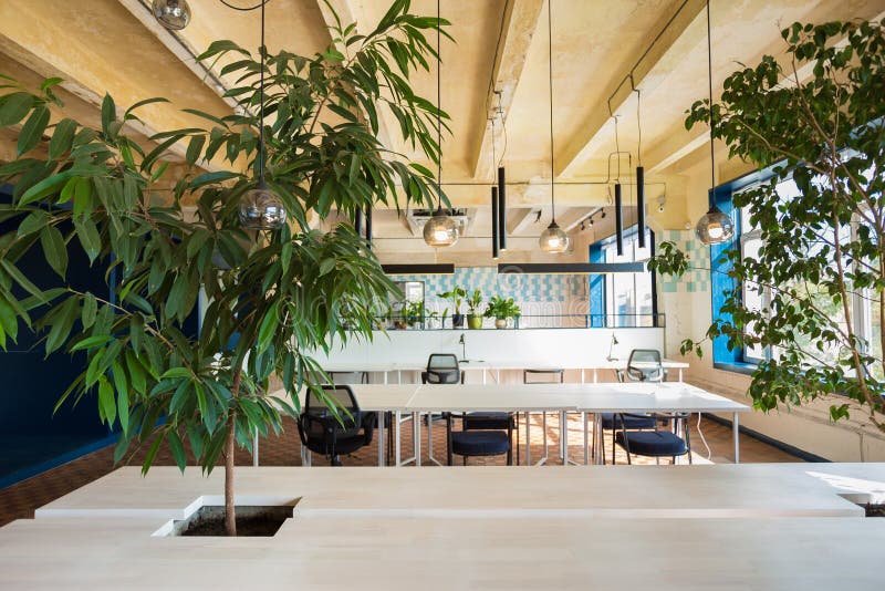 Office Chair Near the Desktop with Office. New Workplace Concept Stock