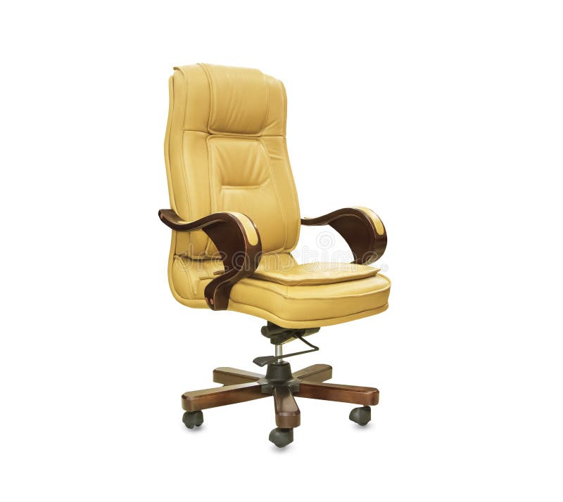 Office Chair from Yellow Leather. Isolated Stock Image Image of chair