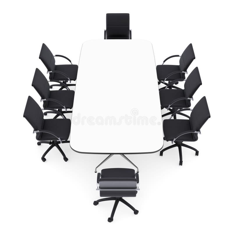 White round conference table and chairs on whi Vector Image